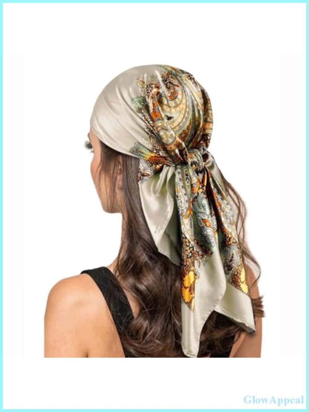 Satin Head Scarf Women Boho Neck Scarf Large Bandana Wrap 35x35